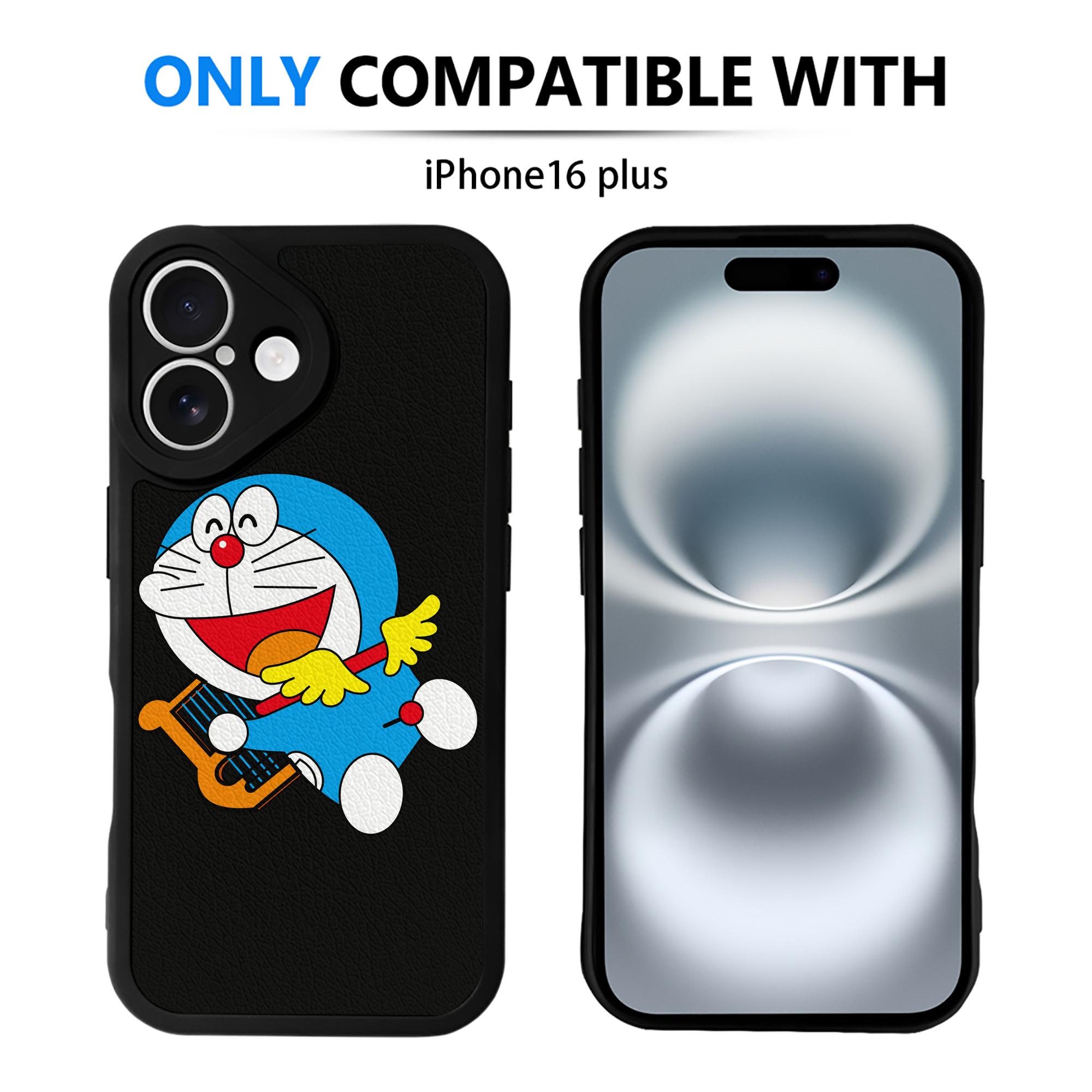 （画像用） ドラえもん Doraemon 【iPhone 16シリーズ対応】シリコンスマホケース（レザー調） 材質：シリコン